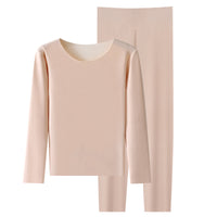 Women's Thermal Underwear Set, Fleece Lined, Seamless, Plus Size, Self-Heating Base Layer