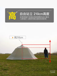 Jingxing Mountain Dwelling 10-Person Pyramid Tent for Group Camping and Family Outings