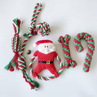 Christmas Pet Dog Chew Rope Toy Set for Teeth Cleaning and Training