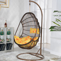 Rattan Woven Bird's Nest Indoor Outdoor Hanging Basket Chair Swing for Patio Balcony