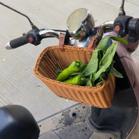 Kids' Woven Bicycle Basket - Retro Style Front Handlebar Basket for Balance Bikes & Scooters