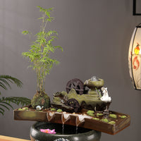 Tabletop Water Fountain Ornament with Circulating Filter for Fish Tank & Pond Landscaping