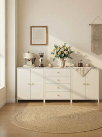 Iron Art Sideboard Storage Cabinet with Drawers for Living Room and Dining Room