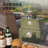 Outdoor Camping Folding Storage Box Multi-functional Picnic Food Storage Car Trunk Organizer with Tabletop