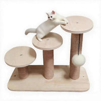 Cat Climbing Frame with Ladder, Steps, and Scratching Post for Small Kittens and Senior Cats