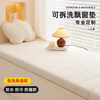 Teddy Fleece Bay Window Cushion Removable Washable Balcony Mat All-Season Luxury