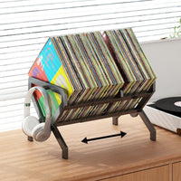 Creative Household Desktop Metal Vinyl Record Storage Rack Large Capacity Iron Art Display Shelf