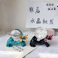Crystal Ball Display Stand Plum Blossom Base for Gemstone Jewelry Ornament