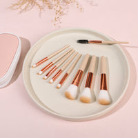 9-Piece Mini Makeup Brush Set with Travel Case - Powder & Eyeshadow Brushes