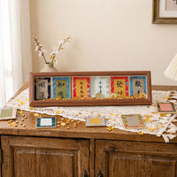 Chinese Style Song Brocade Calligraphy Display Frame with Glass Panel