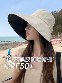 Women's Foldable UV Protection Sun Hat with Wide Brim and Detachable Neck Flap