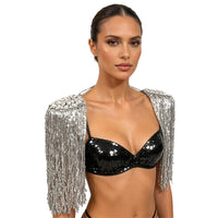 Sequin Tassel Epaulets Shoulder Pads for Costume Parties and Halloween