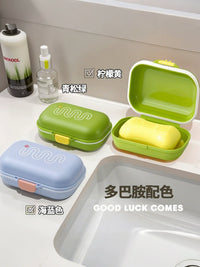 Portable Travel Soap Box with Lid and Drain for Business Trips