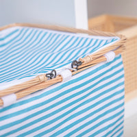 Foldable Insulated Picnic Basket with Handles, Fabric Storage Hamper for Outdoor Camping and Travel
