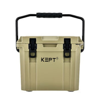 15QT Rotomolded Insulated Cooler Box for Camping, Hiking, and Travel - Portable and Waterproof