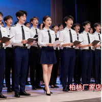 Unisex Student Choir Band Performance Uniform Set with Long Sleeve Shirt