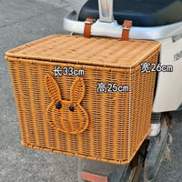 Electric Bicycle Rear Basket with Lid, Reinforced Universal Storage Basket for E-bikes and Bicycles