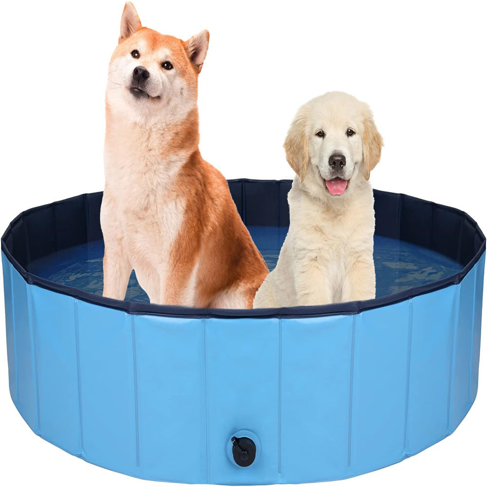 Foldable Pet Swimming Pool & Bath Tub for Large Dogs and Cats, Portable Kiddie Pool