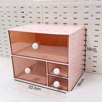 Clear Desktop Storage Box with Drawer, Large Capacity Organizer for Stationery, Cosmetics, and Books