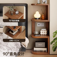 Solid Wood Nightstand Small Bedroom Corner Table Narrow Bedside Storage Shelf