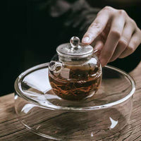 Mini Borosilicate Glass Teapot with Infuser, Japanese Style Small Personal Teapot