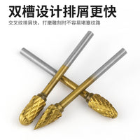 Rotary Burr Set for Metal Polishing and Deburring, Double-Cut Carbide Rotary File