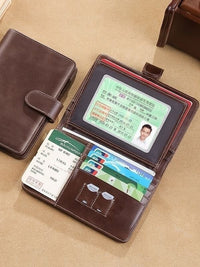 Luxury Retro Passport Holder with Lettering, Multi-functional Travel Document Organizer