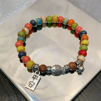 New Chinese Style Red Agate Bracelet with Bell and Lucky Charms for Women