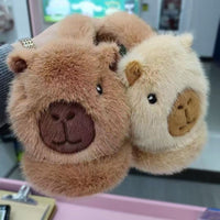 Cute Capybara Plush Earmuffs for Winter, Thickened Windproof and Cold-Proof Ear Warmers