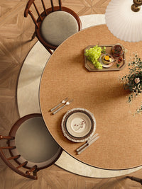 Maillard Vintage Linen Round Table Mat Heat Resistant Thickened Cotton Linen Coffee Tablecloth