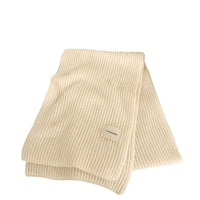 Solid Color Knitted Scarf for Women, Korean Style Round Neck Warm Woolen Neck Warmer