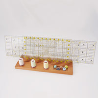 DIY Handmade Wooden Ruler Holder Quilting Ruler Spool Bobbin Simple Storage Tool