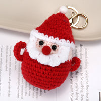 Hand-Knitted Snowman Santa Claus Keychain Pendant for Christmas Gifts and Bag Accessories