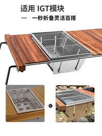 IGT Outdoor Camping BBQ Grill Foldable Stainless Steel Stove for Picnics and Tea