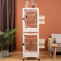 Double-Layer Transparent Acrylic Large Bird Cage Parrot Cage Luxury Villa for Budgies Cockatiels Breeding