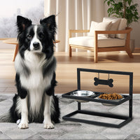 Elevated Double Stainless Steel Pet Bowls for Dogs and Cats, Removable Food and Water Feeder with Stand