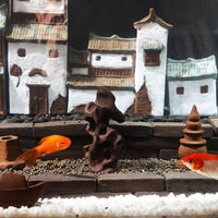 Chinese Style Micro Landscape Ornament for Fish Tank and Garden Decor, Ceramic Planter