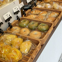 Japanese Style Rattan Woven Serving Tray with Handles, Rectangular Bread Basket for Snacks and Pastries