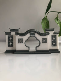 Miniature Half-Moon Wall Ancient Architecture Micro Landscape Ornament for Aquariums and Desktops