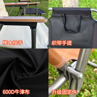 Portable Folding Camping Chair with Backrest and Optional Table