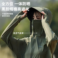 Japanese Style Ice-Feel Sun Protection Jacket for Women, UV Resistant, Hooded Breathable Ice Silk Outdoor Coat