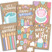 2026 Happy Birthday Cartoon Text Card Birthday Greeting Card