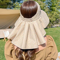 Women's Summer UV Protection Sun Hat with Wide Brim and Neck Flap for Outdoor Cycling