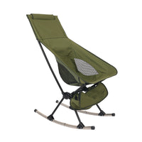 Folding Reclining Outdoor Rocking Moon Chair with High Back for Napping and Leisure