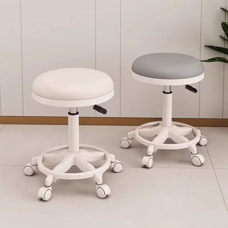 Adjustable Swivel Salon Stool with Backrest for Home Office and Beauty Professionals