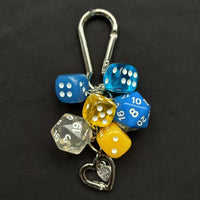 Vintage Dice Bag Charm Keychain for Phones and Bags, Retro Design
