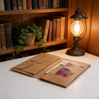 Vintage Kraft Paper 2-in-1 Travel Notebook with Storage Pouch for Journaling
