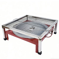 Outdoor Fire Pit BBQ Grill with Heating Function and Grill Net for Charcoal Grilling