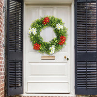 Spring Eucalyptus Wreath for Front Door Decor, Artificial Floral Garland