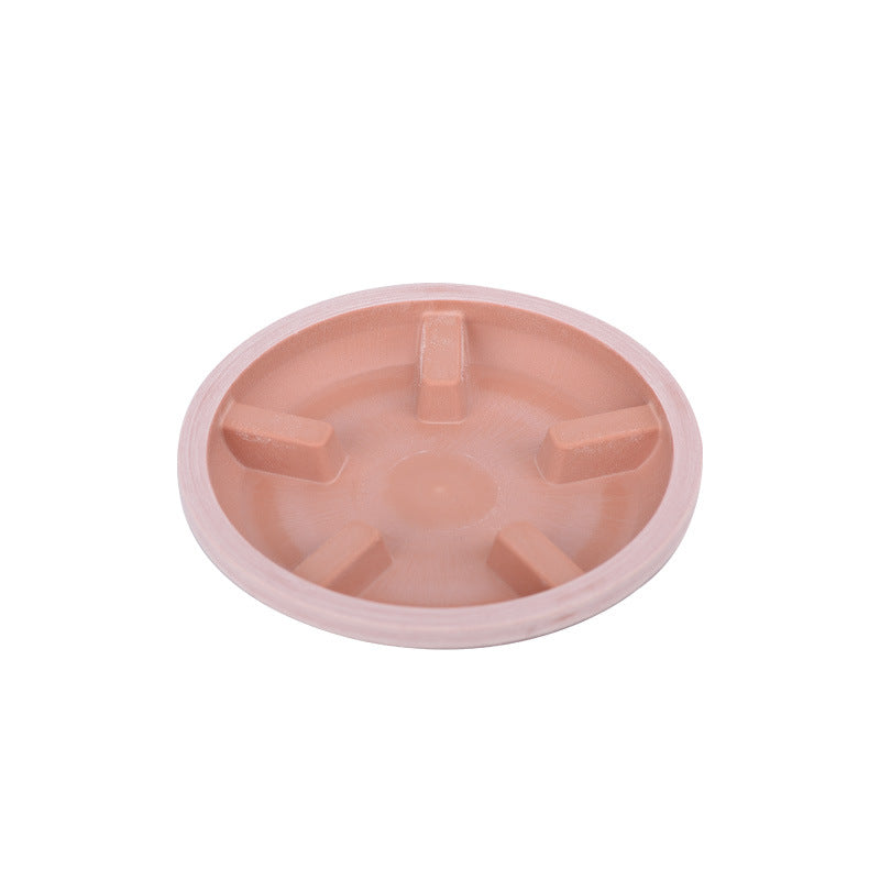 Round Faux Stone Plant Pot Saucer for Indoor Outdoor Use, Durable Resin Thickened Plastic Drip Tray